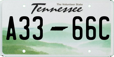 TN license plate A3366C
