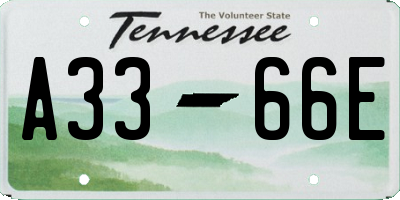 TN license plate A3366E