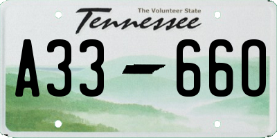 TN license plate A3366O