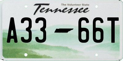 TN license plate A3366T