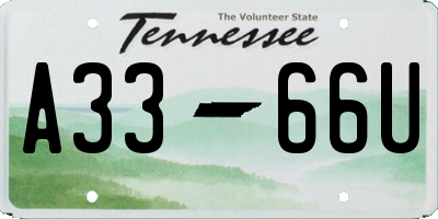 TN license plate A3366U
