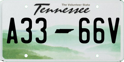 TN license plate A3366V