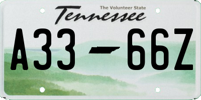 TN license plate A3366Z
