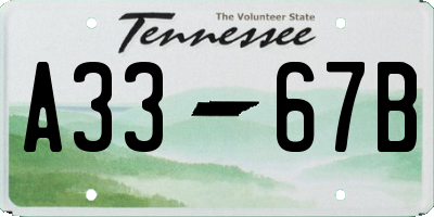 TN license plate A3367B