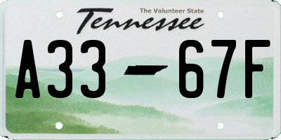 TN license plate A3367F