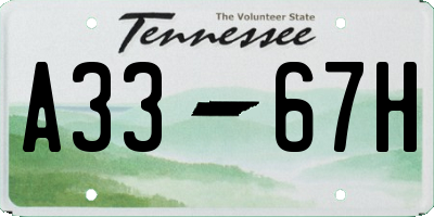 TN license plate A3367H