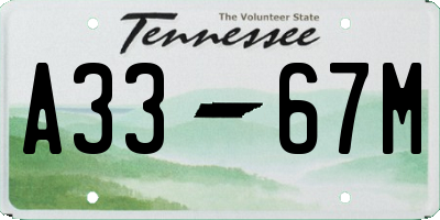 TN license plate A3367M