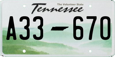 TN license plate A3367O