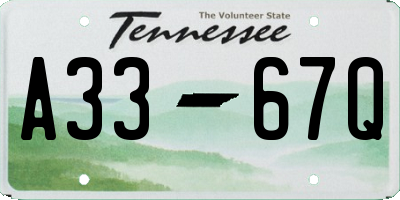 TN license plate A3367Q