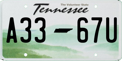 TN license plate A3367U