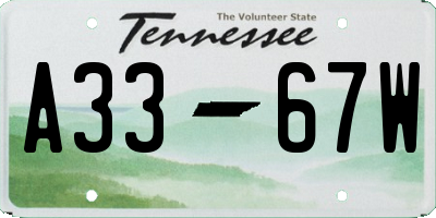 TN license plate A3367W