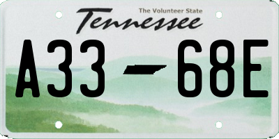 TN license plate A3368E