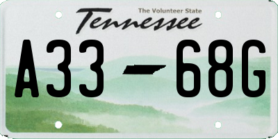 TN license plate A3368G