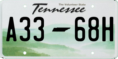 TN license plate A3368H