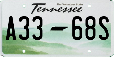 TN license plate A3368S