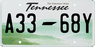 TN license plate A3368Y