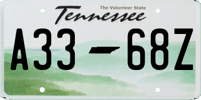 TN license plate A3368Z