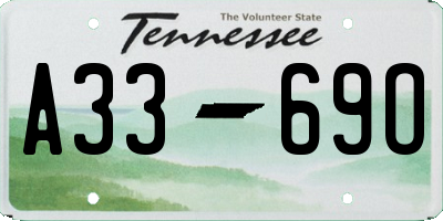 TN license plate A3369O