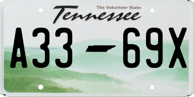 TN license plate A3369X