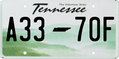TN license plate A3370F