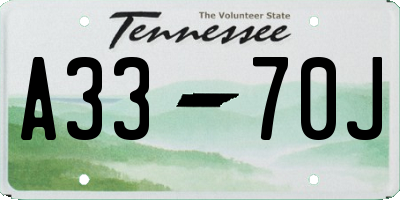 TN license plate A3370J