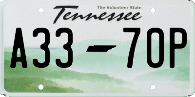 TN license plate A3370P