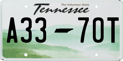 TN license plate A3370T