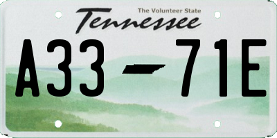 TN license plate A3371E