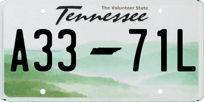 TN license plate A3371L