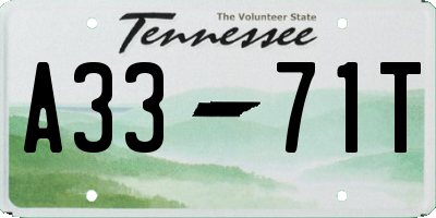 TN license plate A3371T