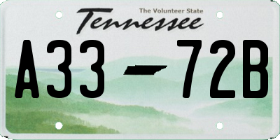 TN license plate A3372B