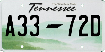 TN license plate A3372D