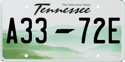 TN license plate A3372E