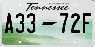 TN license plate A3372F