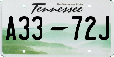 TN license plate A3372J