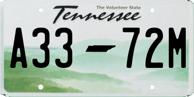 TN license plate A3372M