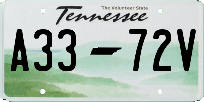 TN license plate A3372V