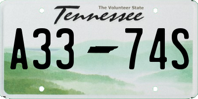 TN license plate A3374S