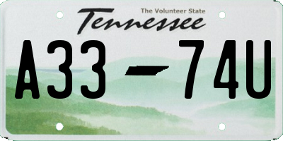 TN license plate A3374U