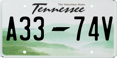 TN license plate A3374V
