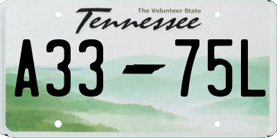 TN license plate A3375L