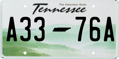 TN license plate A3376A