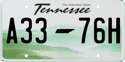 TN license plate A3376H