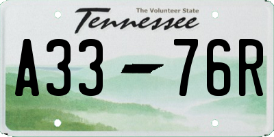 TN license plate A3376R