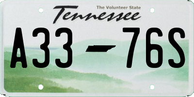 TN license plate A3376S