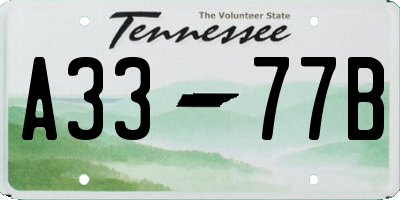 TN license plate A3377B