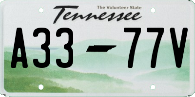 TN license plate A3377V