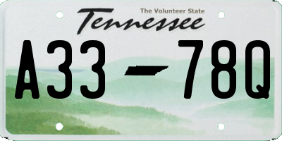 TN license plate A3378Q