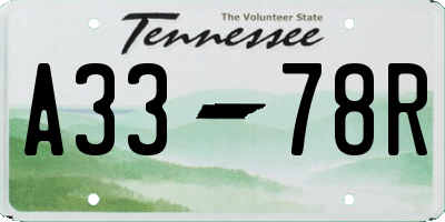 TN license plate A3378R
