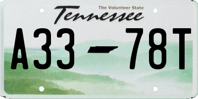 TN license plate A3378T